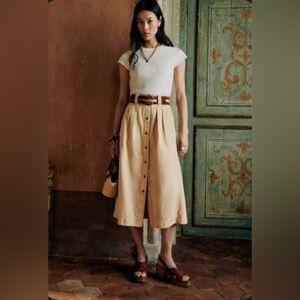 NMT Sezane Clarina Skirt Safari Beige - Size 4